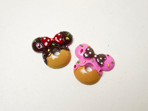 Chocolate and Strawberry Minnie Donuts Cabochons Set